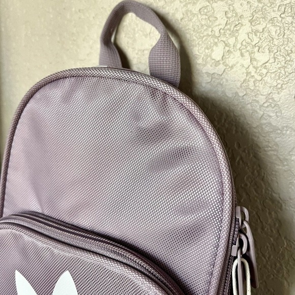 Adidas Originals Santiago Mini Backpack Pastel Purple White, Travel Sports Bag - Picture 2 of 13